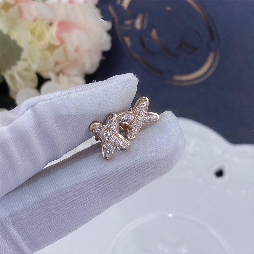 [Leaves]JEUX DE ROSE GOLD DIAMOND EARRINGS