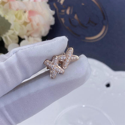 [Leaves]JEUX DE ROSE GOLD DIAMOND EARRINGS