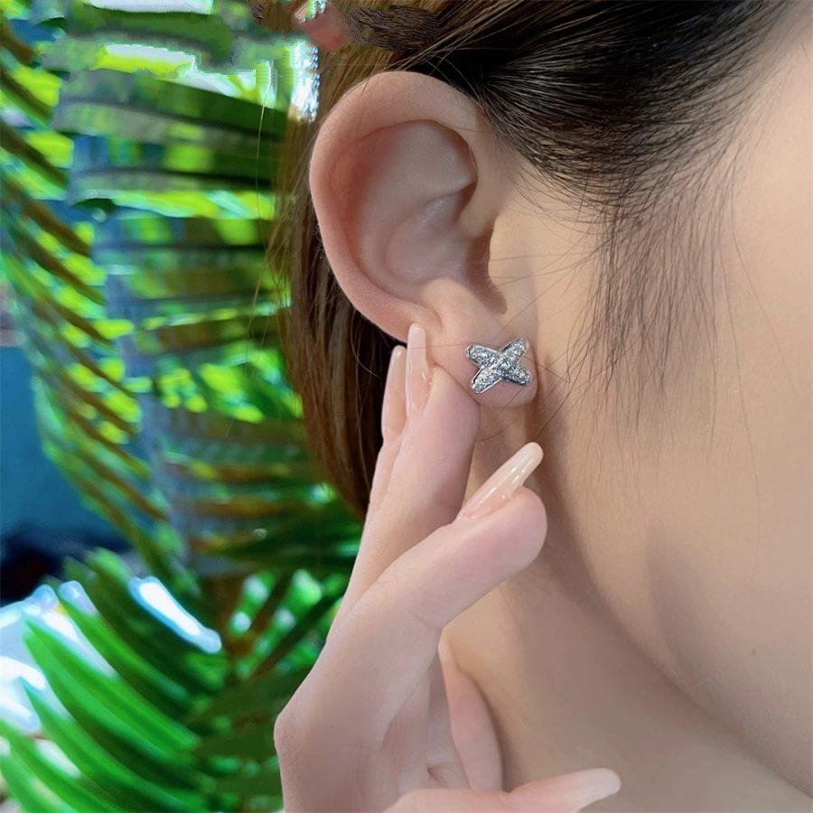 [Leaves]JEUX DE SILVER DIAMOND EARRINGS