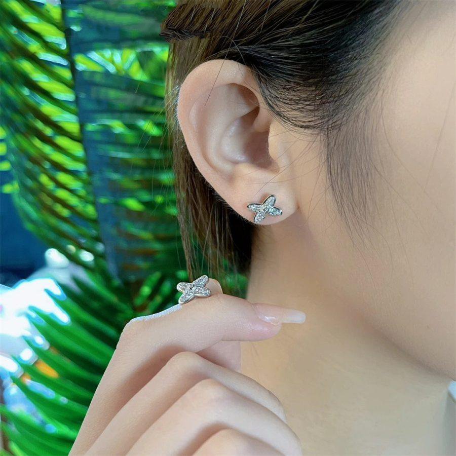 [Leaves]JEUX DE SILVER DIAMOND EARRINGS