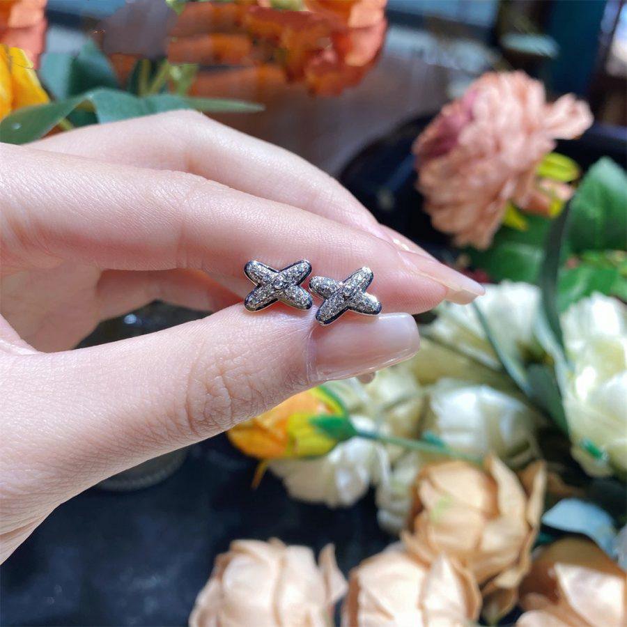 [Leaves]JEUX DE SILVER DIAMOND EARRINGS