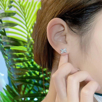 [Leaves]JEUX DE SILVER DIAMOND EARRINGS