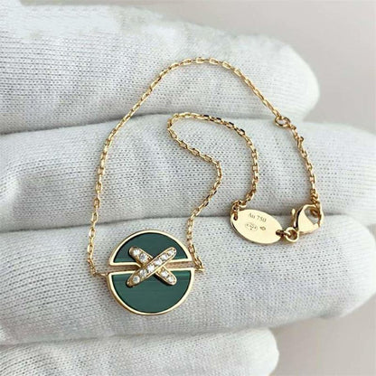 [Leaves]JEUX DE BRACELET MALACHITE ROSE GOLD DIAMONDS