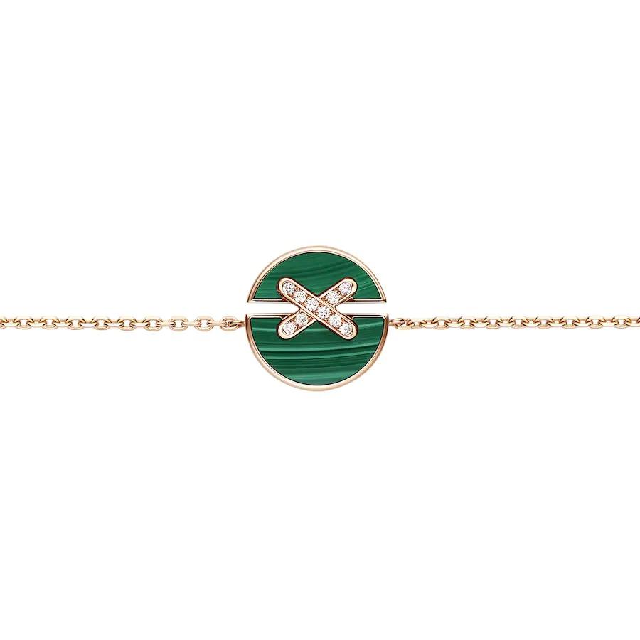 [Leaves]JEUX DE BRACELET MALACHITE ROSE GOLD DIAMONDS