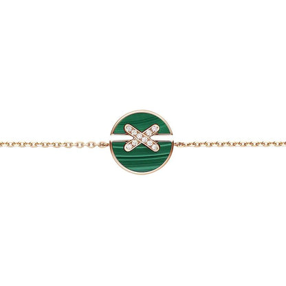 [Leaves]JEUX DE BRACELET MALACHITE ROSE GOLD DIAMONDS