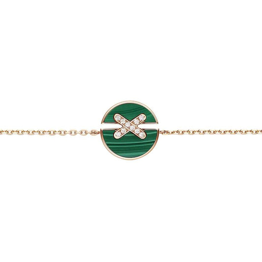 [Leaves]JEUX DE BRACELET MALACHITE ROSE GOLD DIAMONDS