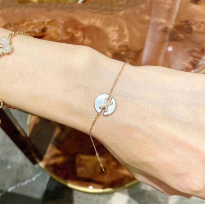 [Leaves]JEUX DE BRACELET MOP ROSE GOLD DIAMONDS