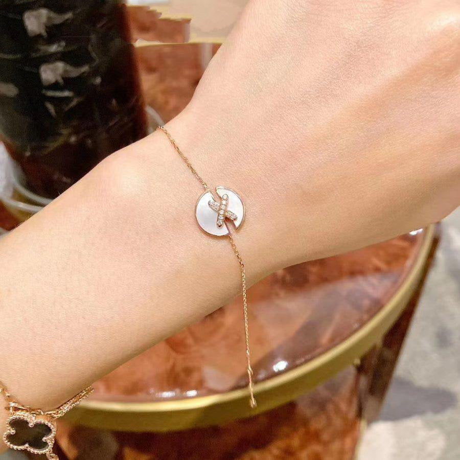 [Leaves]JEUX DE BRACELET MOP ROSE GOLD DIAMONDS
