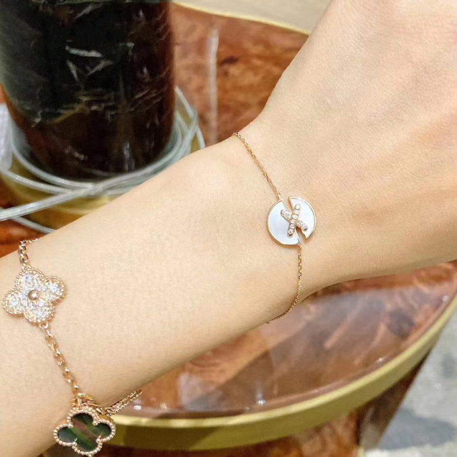 [Leaves]JEUX DE BRACELET MOP ROSE GOLD DIAMONDS