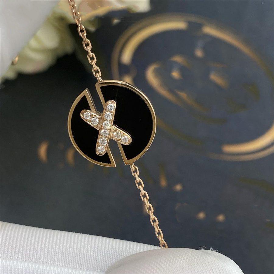 [Leaves]JEUX DE BRACELET ONYX ROSE GOLD DIAMOND