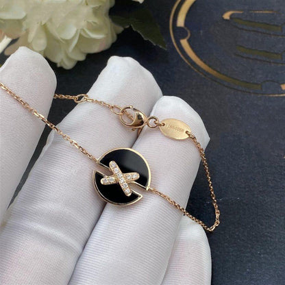 [Leaves]JEUX DE BRACELET ONYX ROSE GOLD DIAMOND