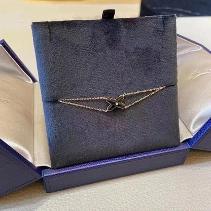 [Leaves]JEUX BRACELET ONYX ROSE GOLD 1 DIAMOND