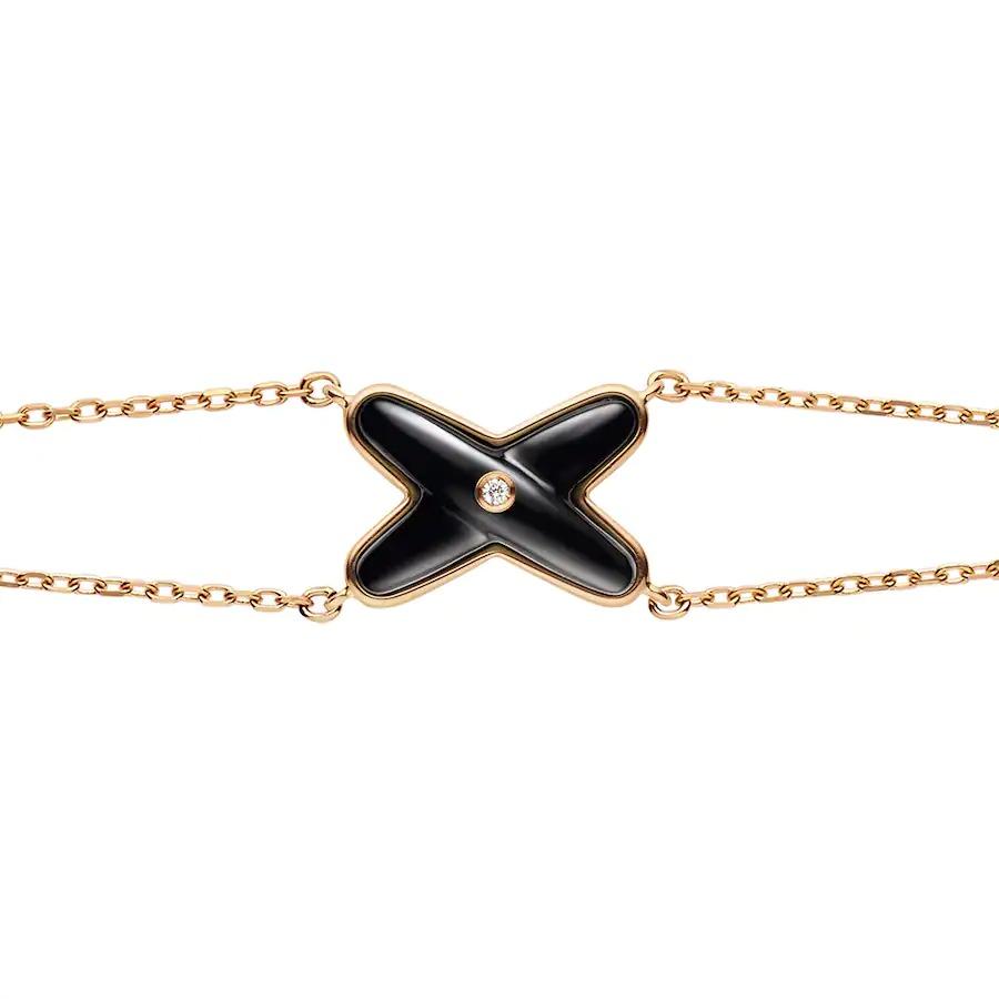 [Leaves]JEUX BRACELET ONYX ROSE GOLD 1 DIAMOND