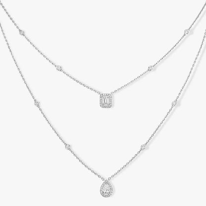 [Leaves]MY TWIN 2-ROW DIAMOND NECKLACE