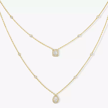 [Leaves]MY TWIN 2-ROW DIAMOND NECKLACE
