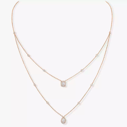 [Leaves]MY TWIN 2-ROW DIAMOND NECKLACE