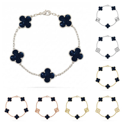[Leaves]LUCKY CLOVER 5-MOTIF BRACELET - PIETERSITE COLLECTION