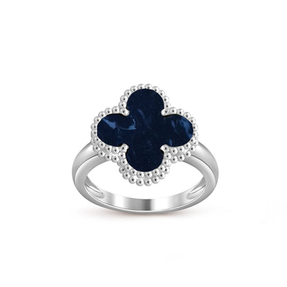 [Leaves]LUCKY CLOVER VINTAGE WHITE GOLD RING COLLECTION