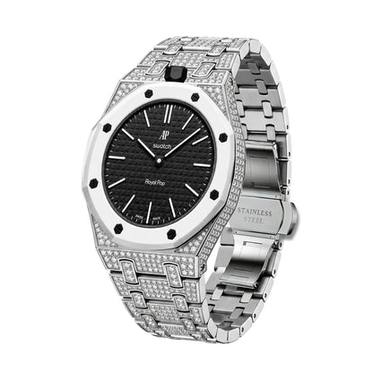 [Leaves]Royal Oak Pop Exclusive Bioceramic Case & Bioceramic Strap Full Diamond