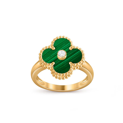 [Leaves]LUCKY CLOVER DIAMOND-ACCENT GOLD RING COLLECTION