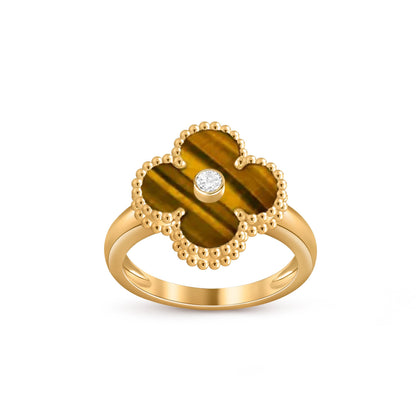[Leaves]LUCKY CLOVER DIAMOND-ACCENT GOLD RING COLLECTION
