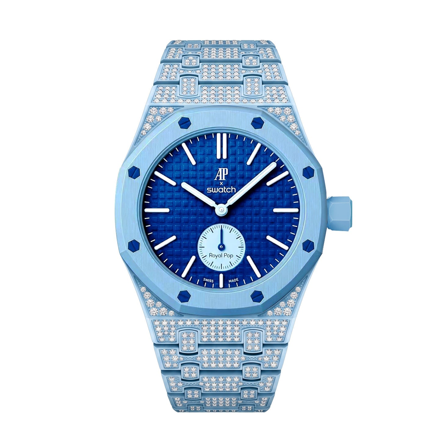 [Leaves]Royal Oak Pop Exclusive Bioceramic Case & Bioceramic Strap Full Diamond
