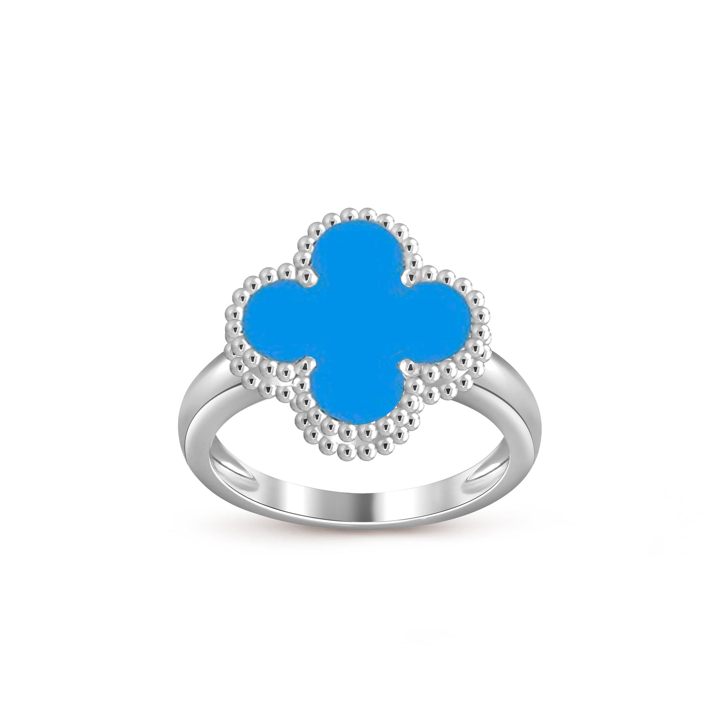 [Leaves]LUCKY CLOVER VINTAGE WHITE GOLD RING COLLECTION