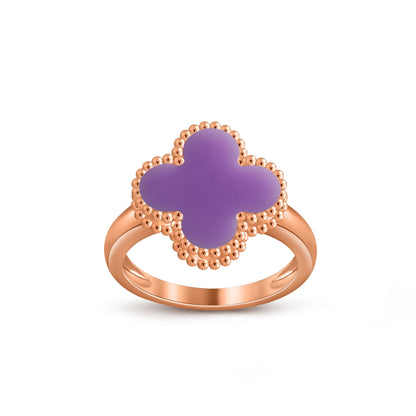 [Leaves]LUCKY CLOVER VINTAGE ROSE GOLD RING COLLECTION
