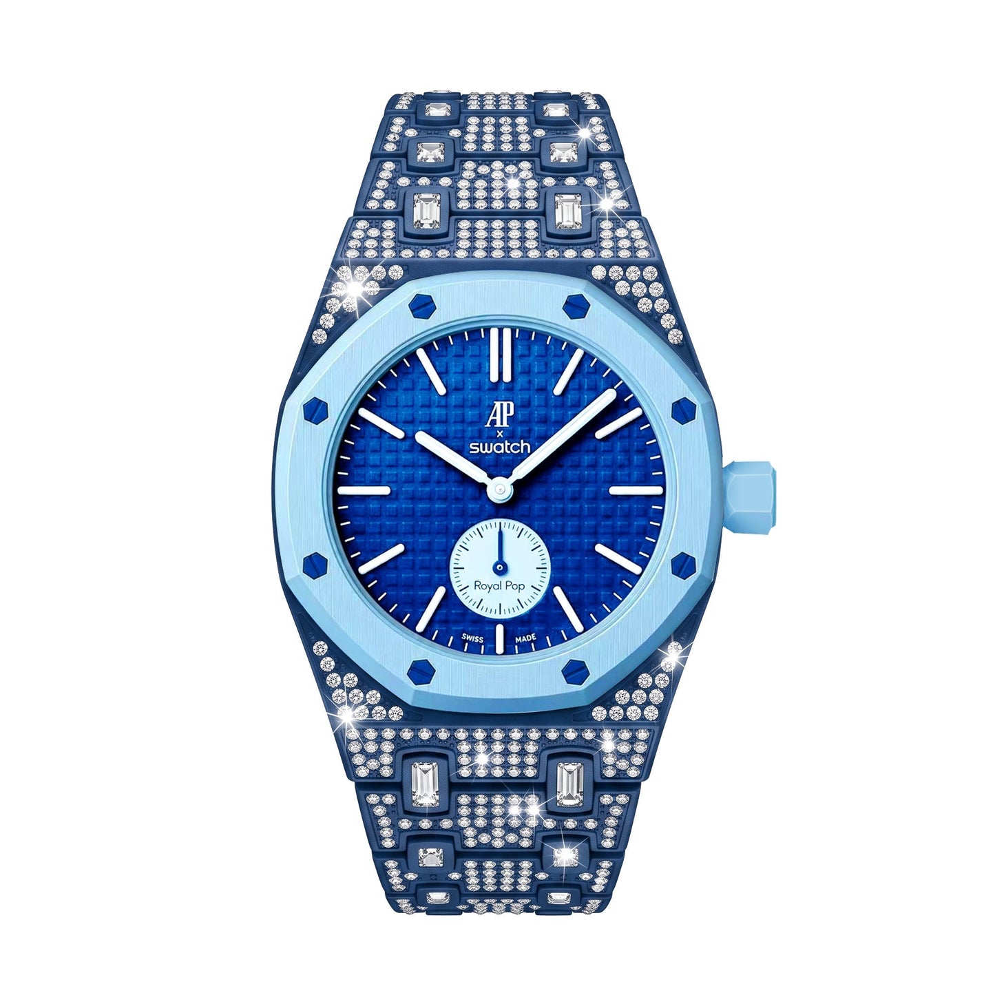 [Leaves]Royal Oak Pop Exclusive Bioceramic Case & Bioceramic Strap Full Diamond