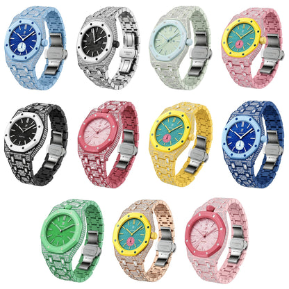 [Leaves]Royal Oak Pop Exclusive Bioceramic Case & Bioceramic Strap Full Diamond
