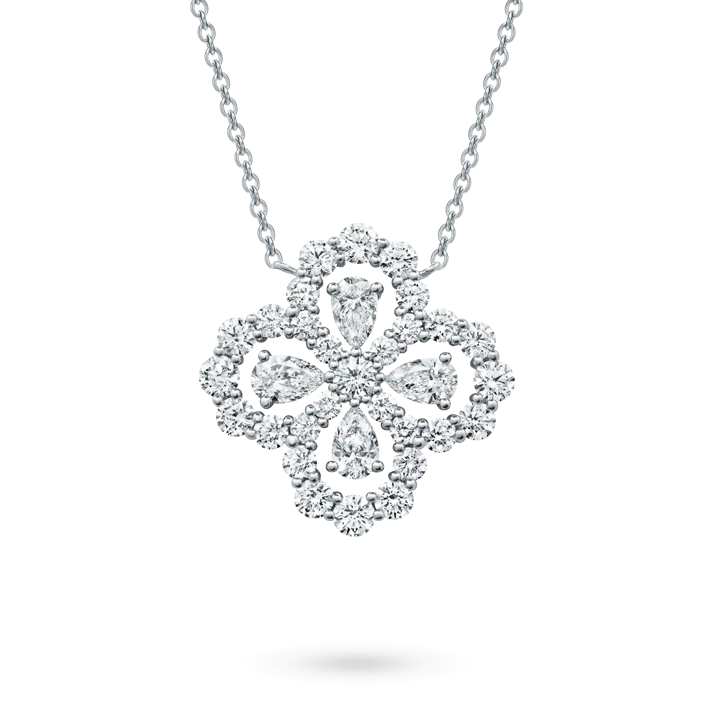 [Leaves]LOOP NECKLACE FULL MOTIF DIAMOND 16MM MULTIPLE COLORS