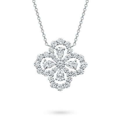 [Leaves]LOOP NECKLACE FULL MOTIF DIAMOND 16MM MULTIPLE COLORS