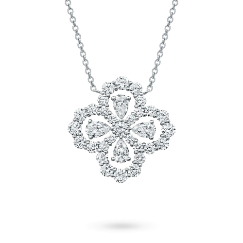 [Leaves]LOOP NECKLACE FULL MOTIF DIAMOND 16MM MULTIPLE COLORS