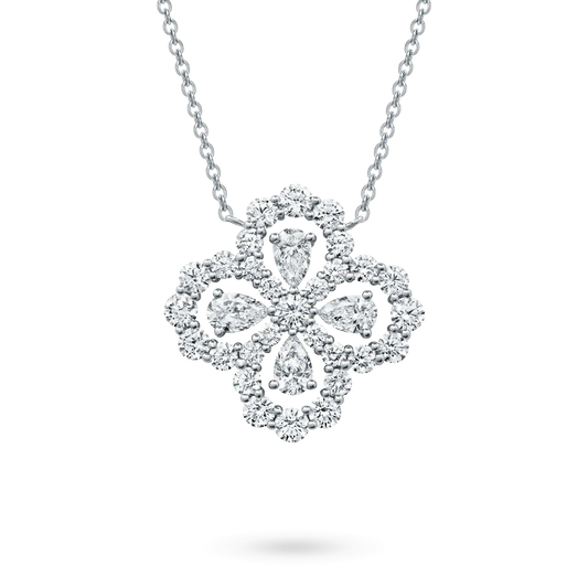 [Leaves]LOOP NECKLACE FULL MOTIF DIAMOND 16MM MULTIPLE COLORS