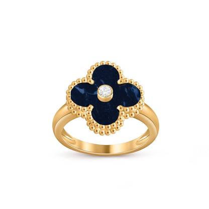 [Leaves]LUCKY CLOVER DIAMOND-ACCENT GOLD RING COLLECTION