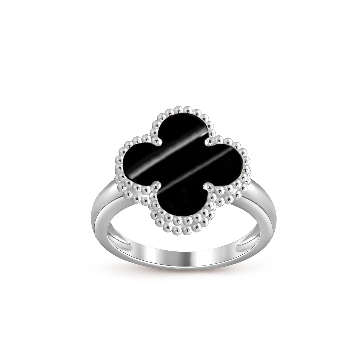 [Leaves]LUCKY CLOVER VINTAGE WHITE GOLD RING COLLECTION