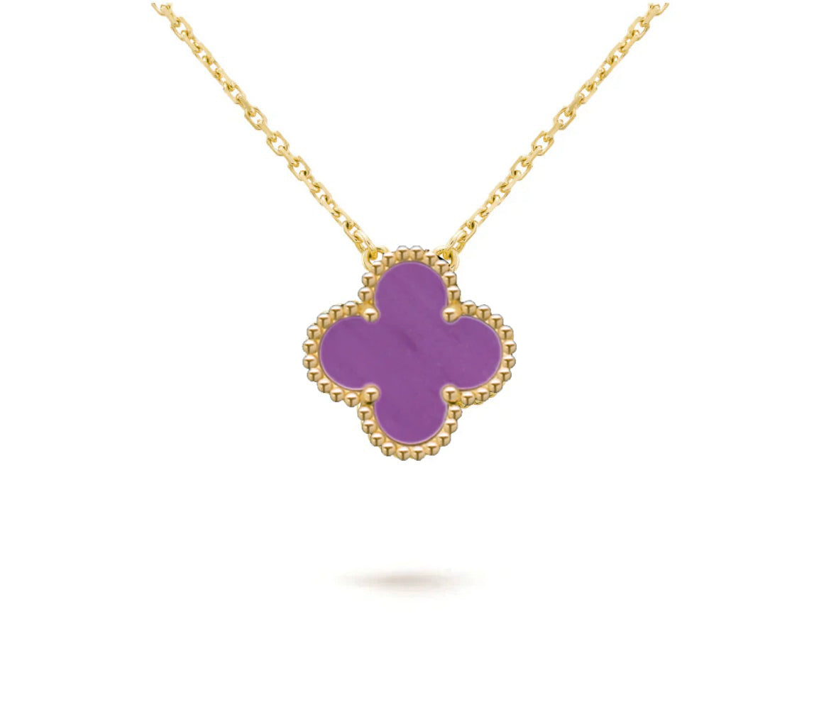 [Leaves]15MM CLOVER FLOWER PENDANT NECKLACE COLLECTION