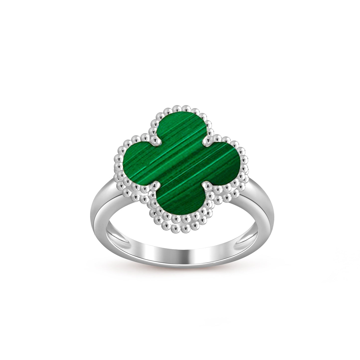 [Leaves]LUCKY CLOVER VINTAGE WHITE GOLD RING COLLECTION