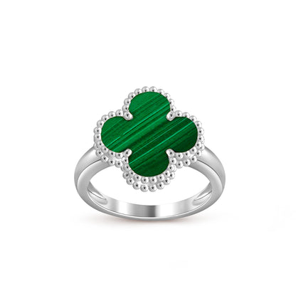 [Leaves]LUCKY CLOVER VINTAGE WHITE GOLD RING COLLECTION