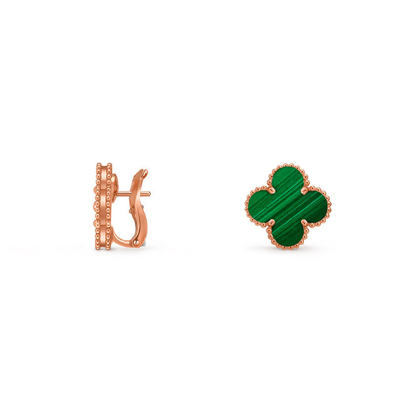 [Leaves]15MM CLOVER FLOWER STUD EARRINGS ROSE GOLD COLLECTION