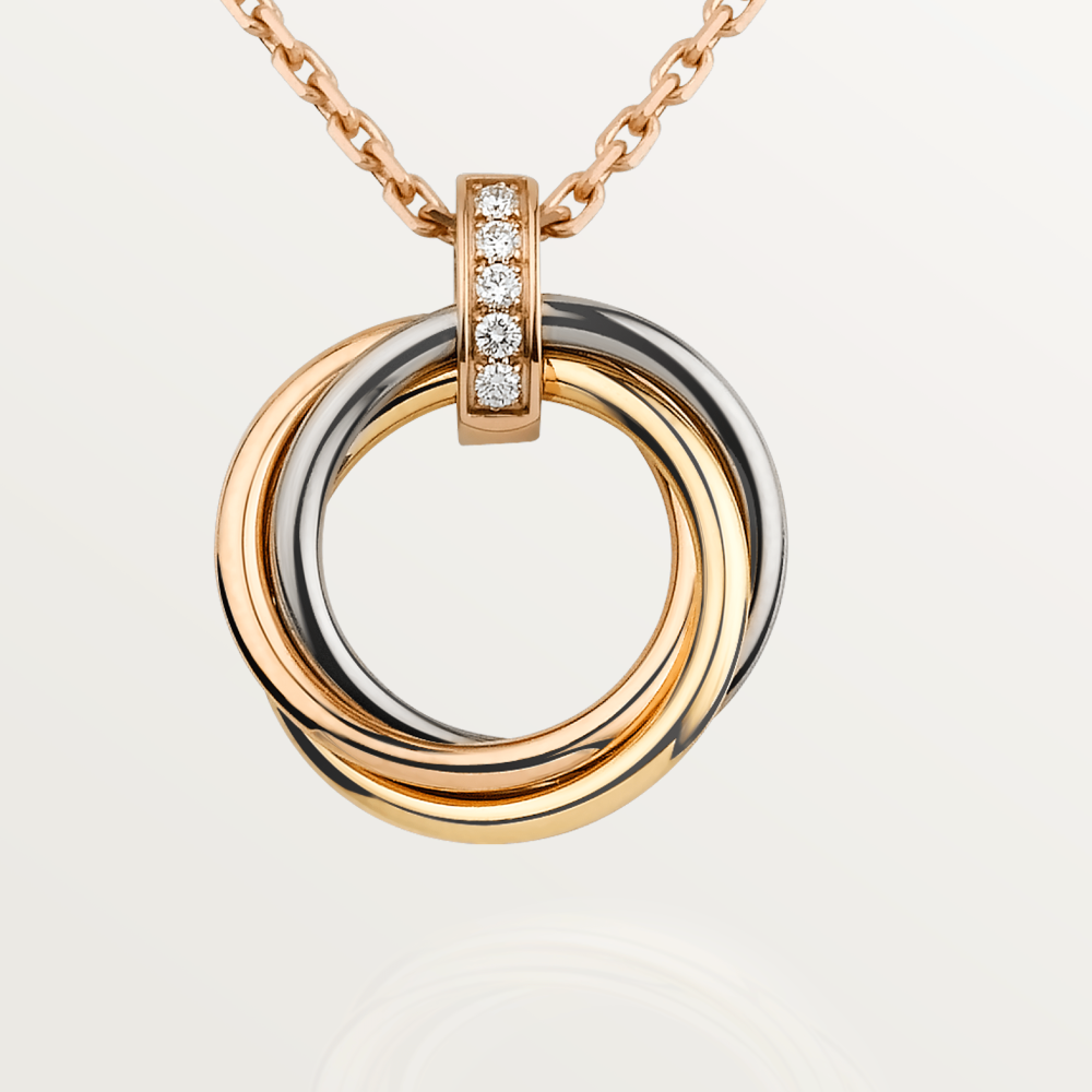 [Leaves]TRINITY NECKLACE GOLD  DIAMONDS