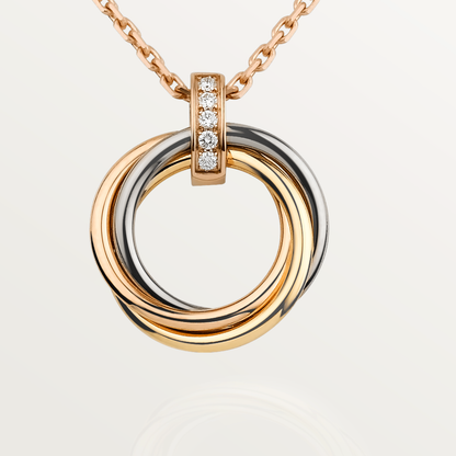 [Leaves]TRINITY NECKLACE GOLD  DIAMONDS
