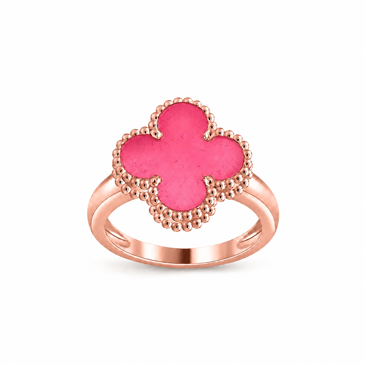 [Leaves]NEW CLOVER PINK ENAMEL RINGS