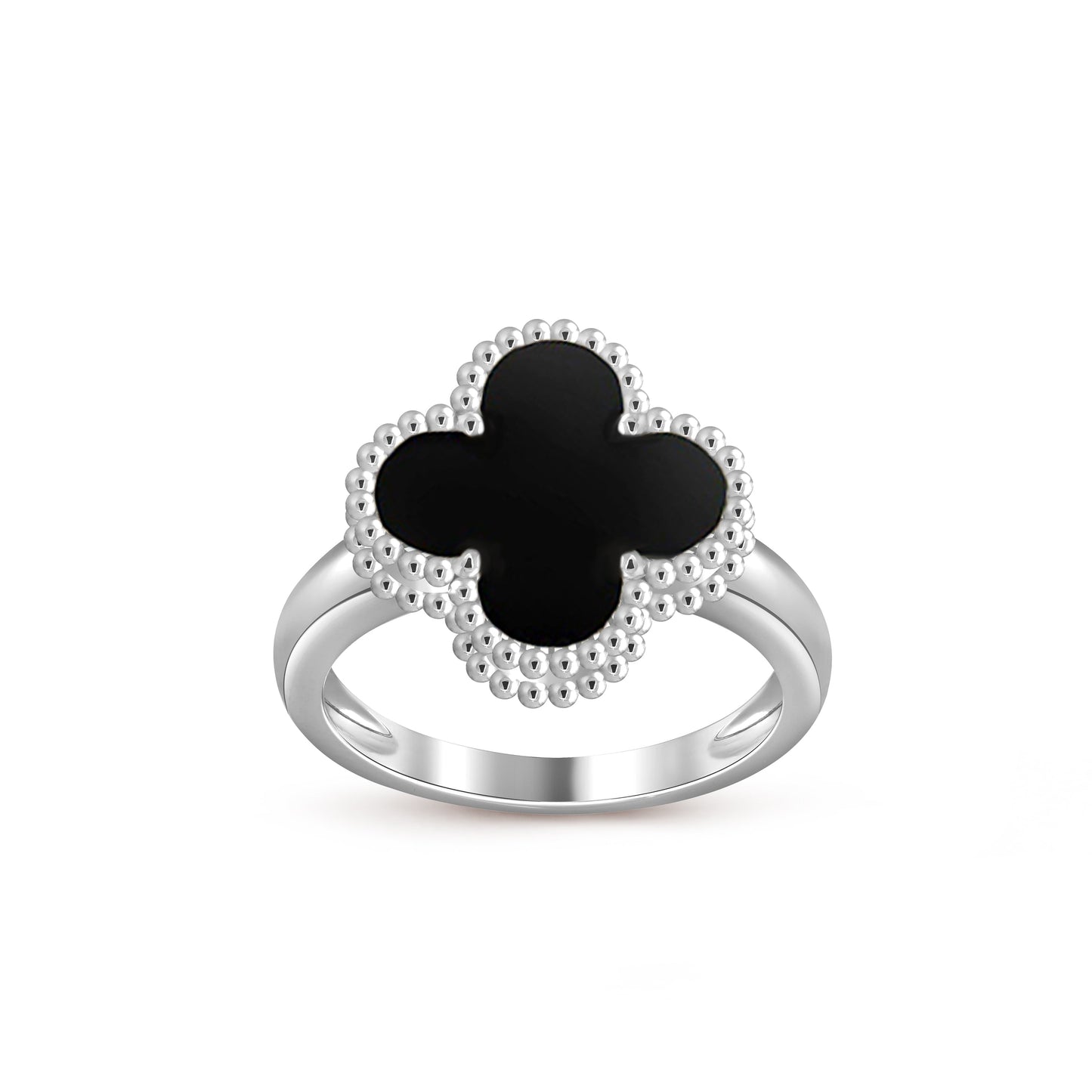 [Leaves]LUCKY CLOVER VINTAGE WHITE GOLD RING COLLECTION