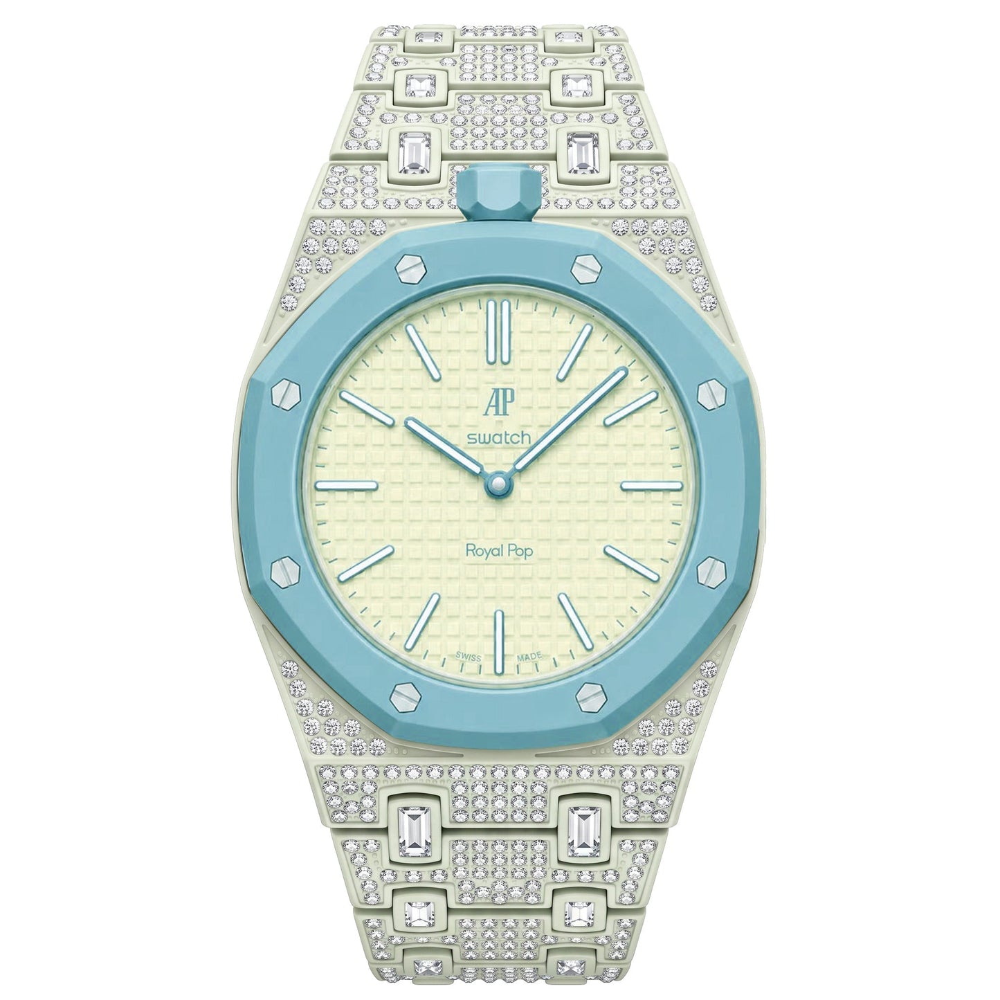 [Leaves]Royal Oak Pop Exclusive Bioceramic Case & Bioceramic Strap Full Diamond