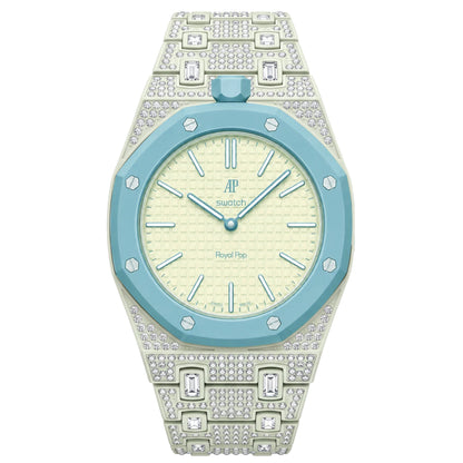 [Leaves]Royal Oak Pop Exclusive Bioceramic Case & Bioceramic Strap Full Diamond