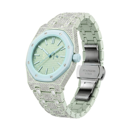 [Leaves]Royal Oak Pop Exclusive Bioceramic Case & Bioceramic Strap Full Diamond