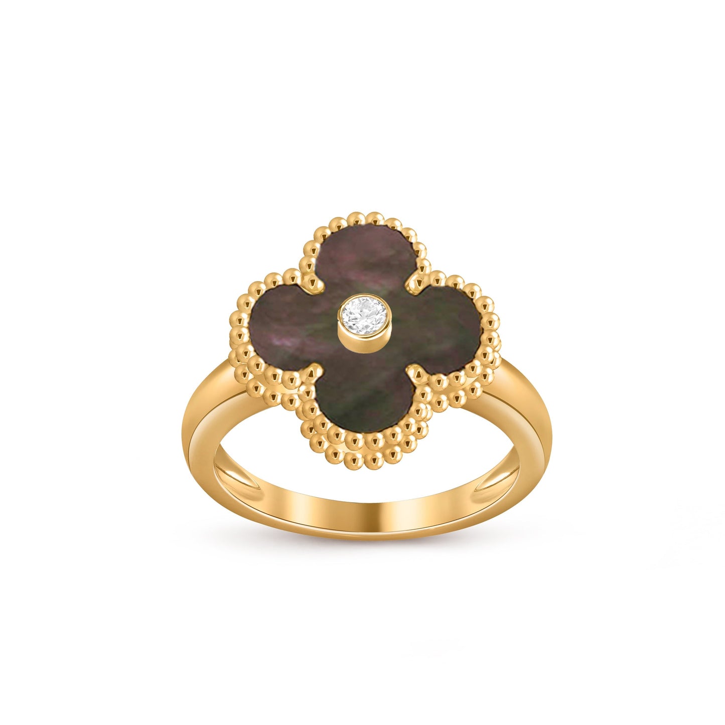 [Leaves]LUCKY CLOVER DIAMOND-ACCENT GOLD RING COLLECTION