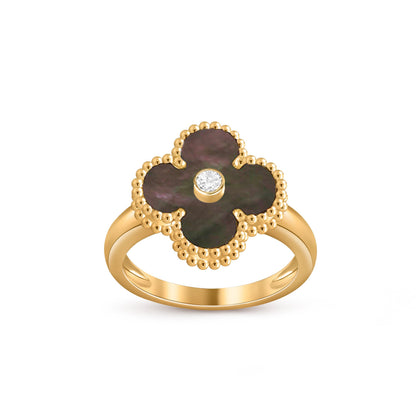 [Leaves]LUCKY CLOVER DIAMOND-ACCENT GOLD RING COLLECTION