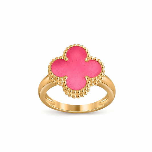 [Leaves]NEW CLOVER PINK ENAMEL RINGS